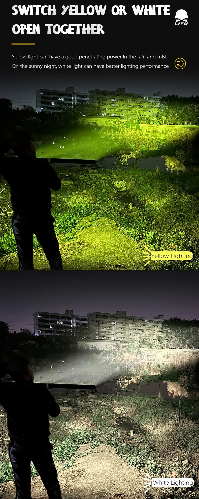 Ultra-thin Floodlight Bar Yellow White Dual Light Off Road Truck Tractor Accessories Led Light Bar Car Lighting System