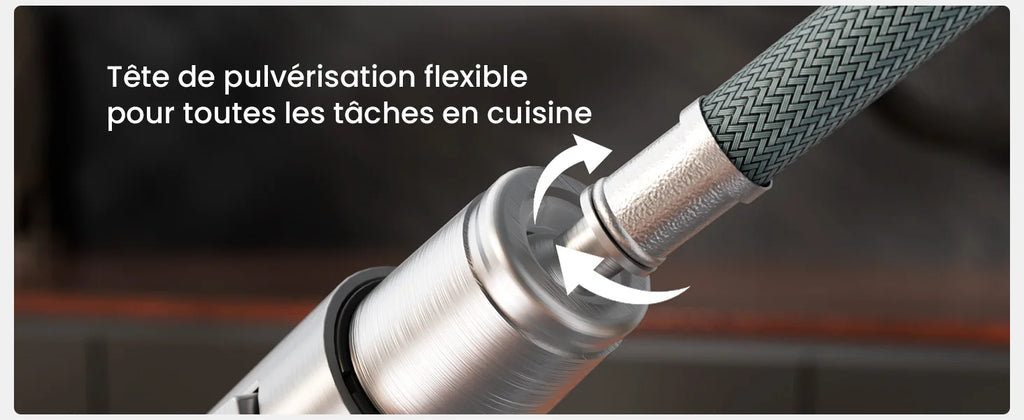 Kitchen Faucet Brushed, Screen Pull-Out Water Tap Kitchen 360 °   Rotatable, 2 Types of Spray Modes Cold Hot Water Stainless Steel 304, G3/8 Dvgw Single Handle Mixer, Sink Faucet Easy Installation