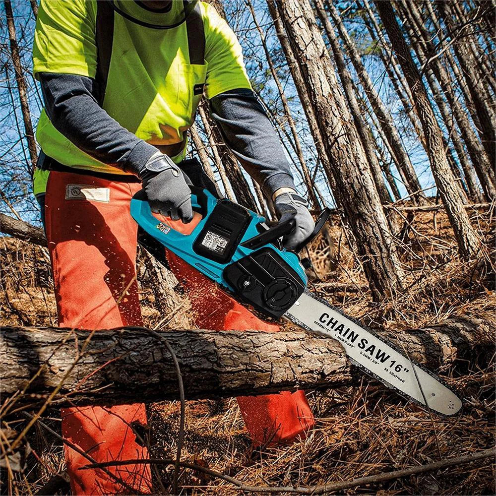 3500W Brushless Electric Chainsaw Cordless Pruning Woodworking Power Tool Handheld Garden Cutter 16Inch For Makita Battery