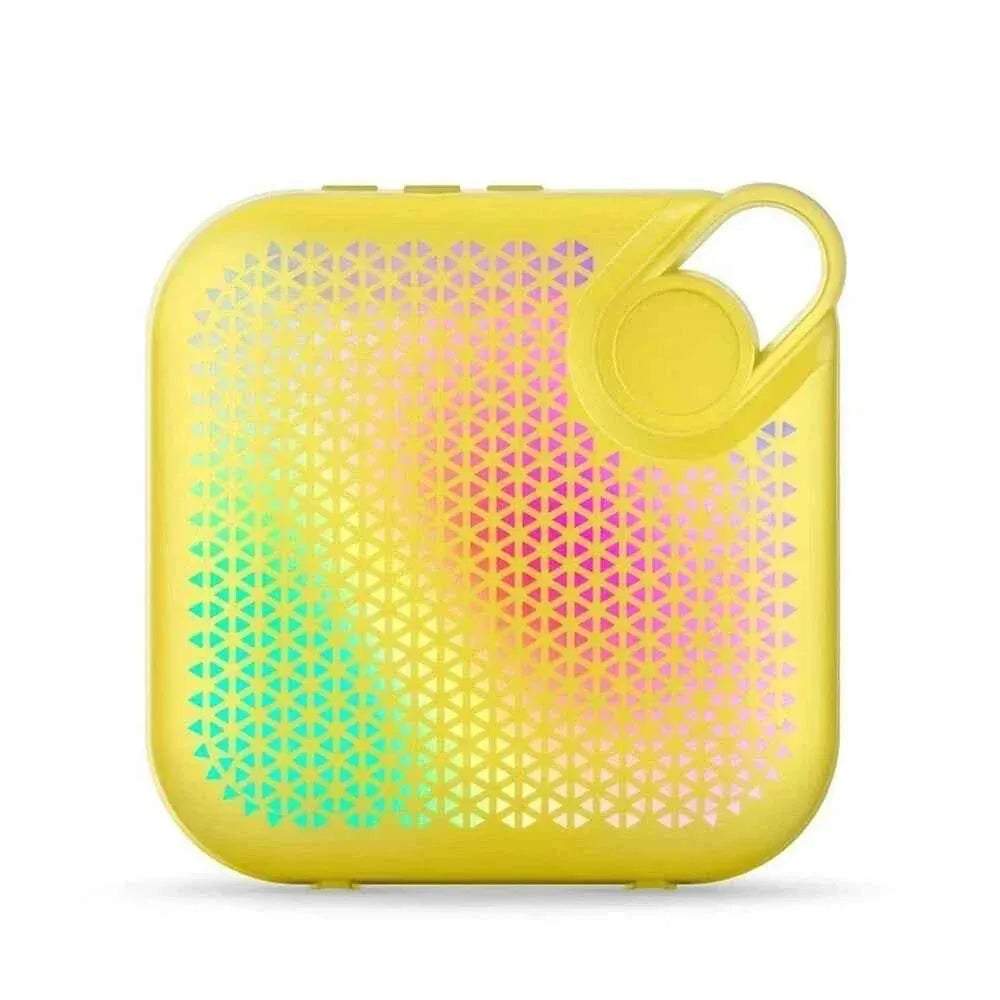 Portable Bluetooth Speaker with RGB LED and Bass Boost - Blue Yellow plastic My Store