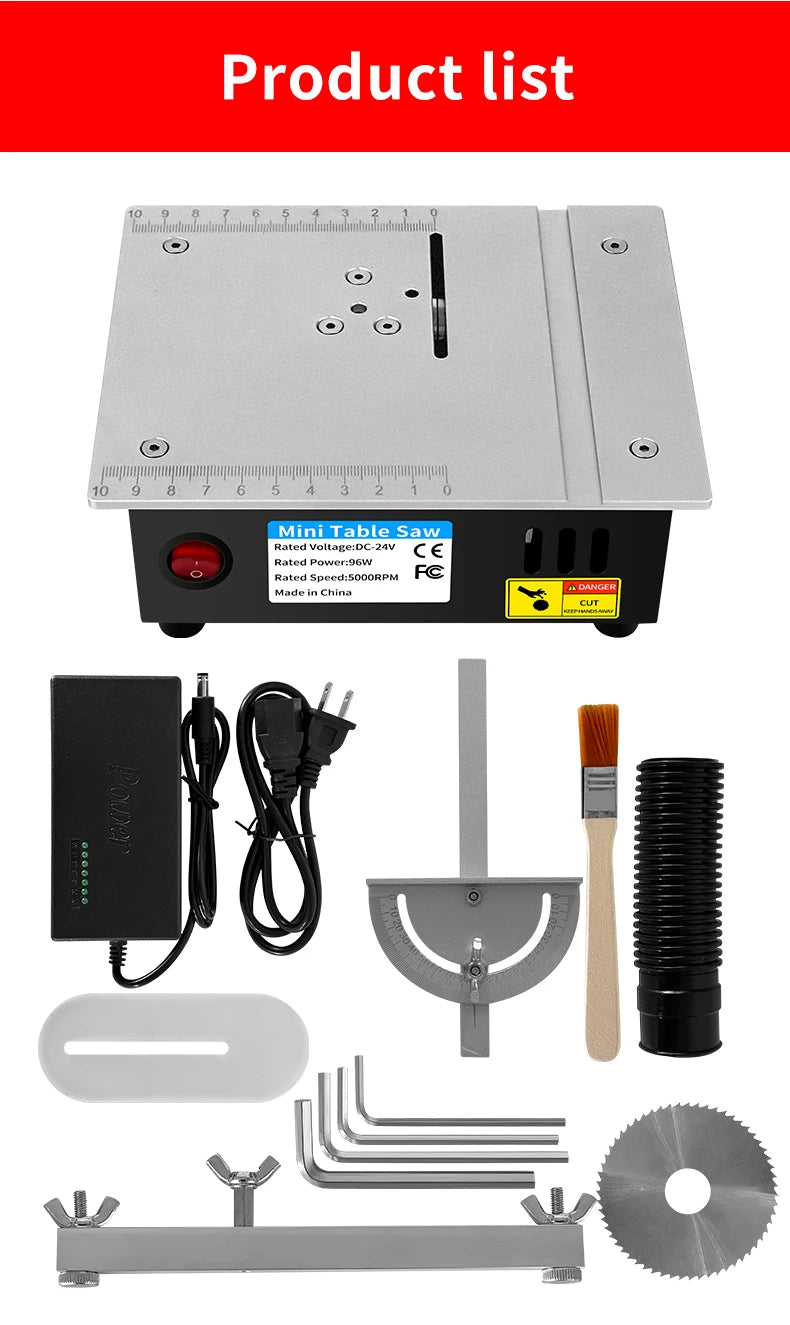 Mini Table Saw Electric Small Bench Saws Desktop Saw Household DIY PCB Model Cutting Tool Woodworking Lathe Machine 63mm Blade
