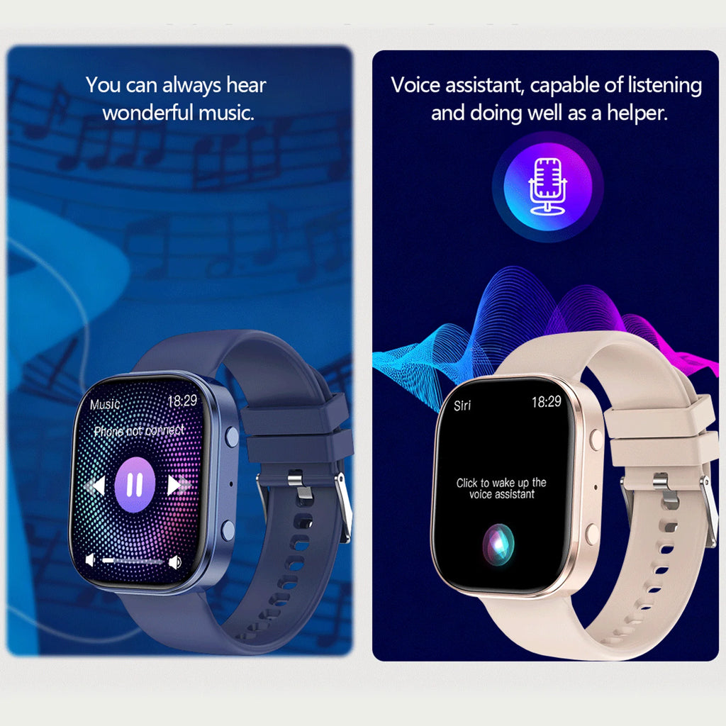 2026 New 1.88 Inch HD Smart Watch Women Bluetooth Call Smartwatch IP68 Waterproof Fitness Tracker DIY Custom Watch Face Sleep Monitor Multi Sports Mode Long Battery Life Message Reminder Smart Watch For Android IOS Ladies Gif
