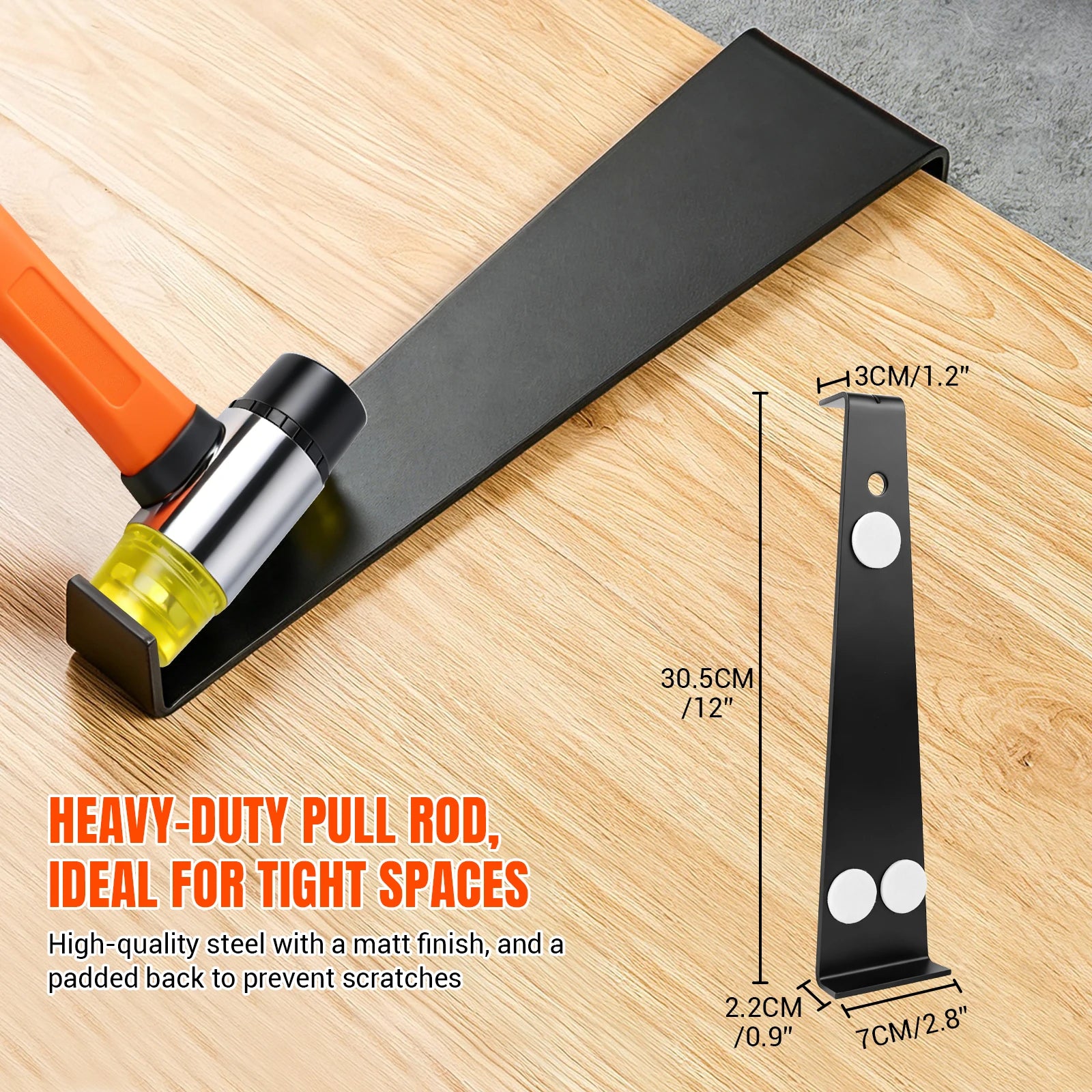 Multi-Piece Composite Floor Installation Kit, Hardwood Flooring Accessories Tool Set, Includes Floor Padding, Drill Blocks, Pull Rods, Rubber Hammer