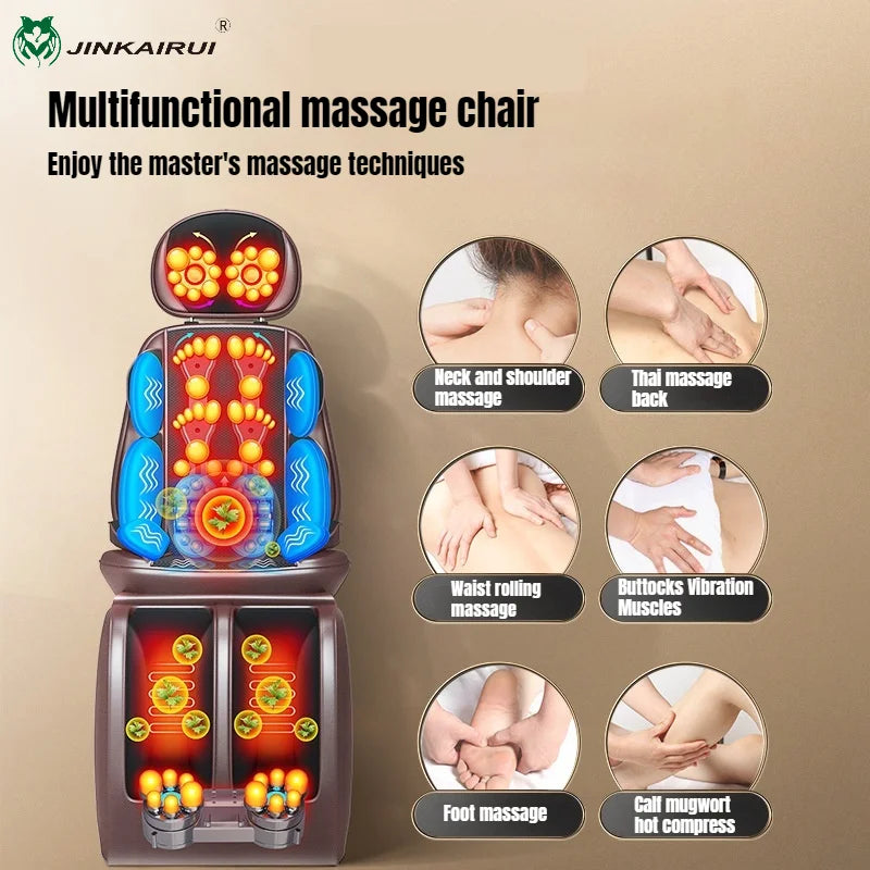 Full Body Electric Massager - Deep Tissue Heat Therapy Cushion Massage Chairs Tidesmit