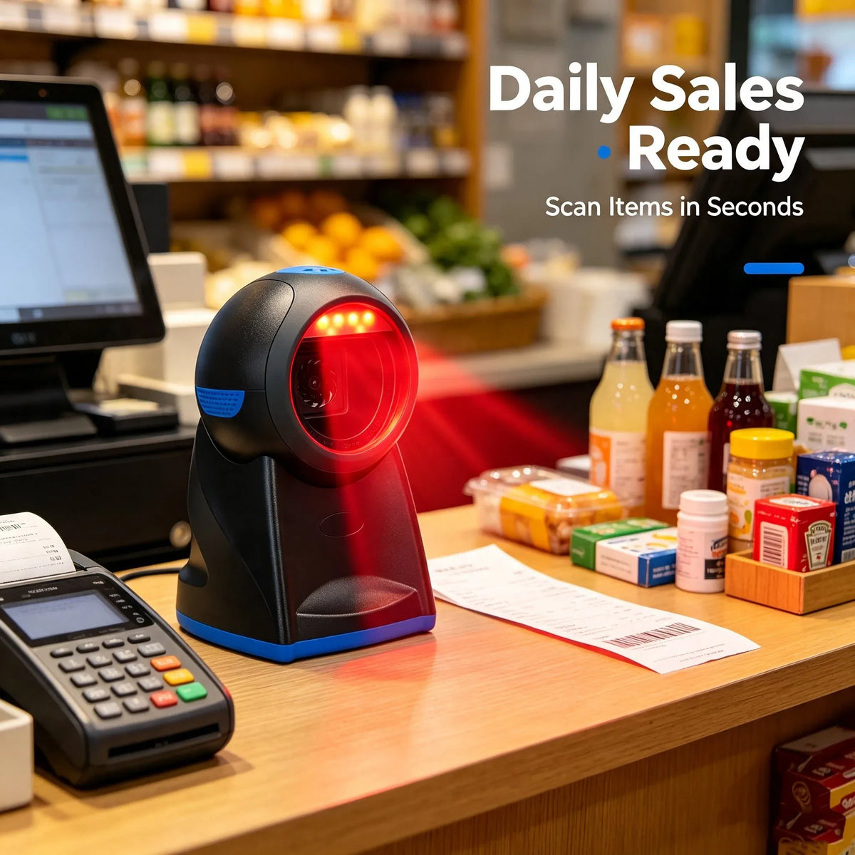 Leshine Barcode Scanner 1D 2D QR Code Barcode Scanner for Supermarkets Retail Barcode Reader for PC Laptop Window POS