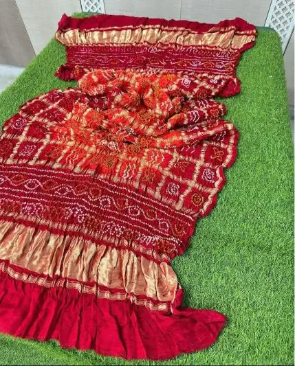 Luxury Festive Pure Gajji Silk Ghatchola Dupatta Designer Wedding Guest Pure Gajji Silk Bandhani Ghatchola Dupatta