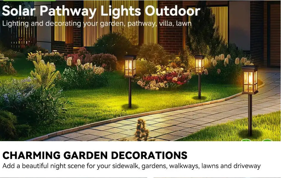 Solar Pathway Light Outdoor Solar Lamp Waterproof Landscape Lighting for Garden Yard Patio Walkway Driveway Camping Decor