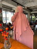 Crepe Khimar Set Boat Neck Two-Piece Abaya Hijab Muslim Maxi Dress hijab headsarf