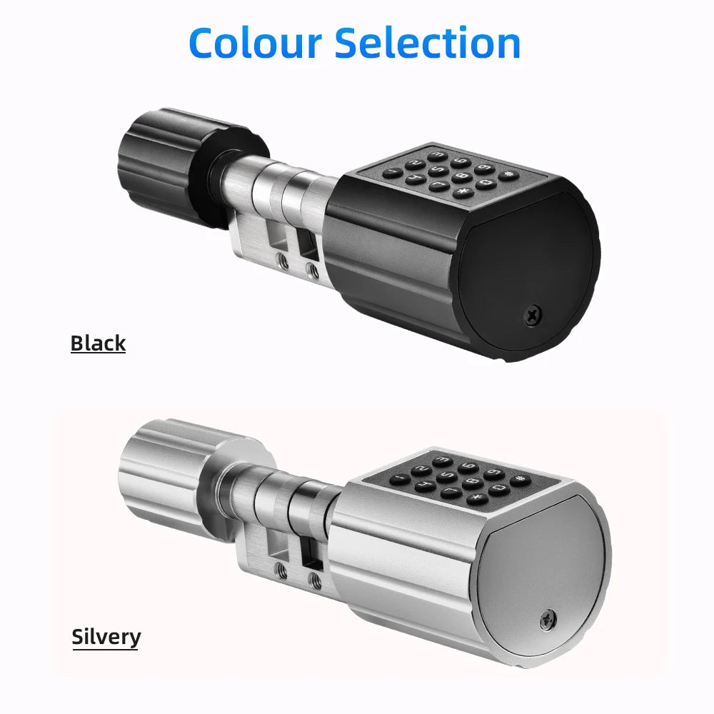 RAYKUBE L12 Tuya BLE Fingerprint Cylinder Electric Digital Door Lock With Waterproof Silicone Cover Password/Key/Tuya APP Unlock