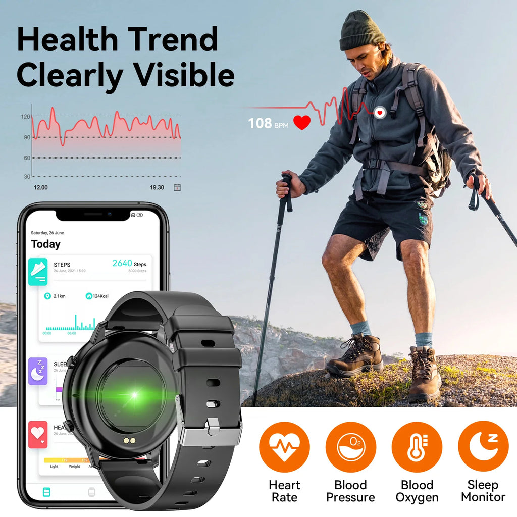 1.39'' HD 360*360 Smart Watch Bluetooth Calling, BLE5.2 IP67 Waterproof Fitness Tracker, Real-time Heart Rate Multi-Sport