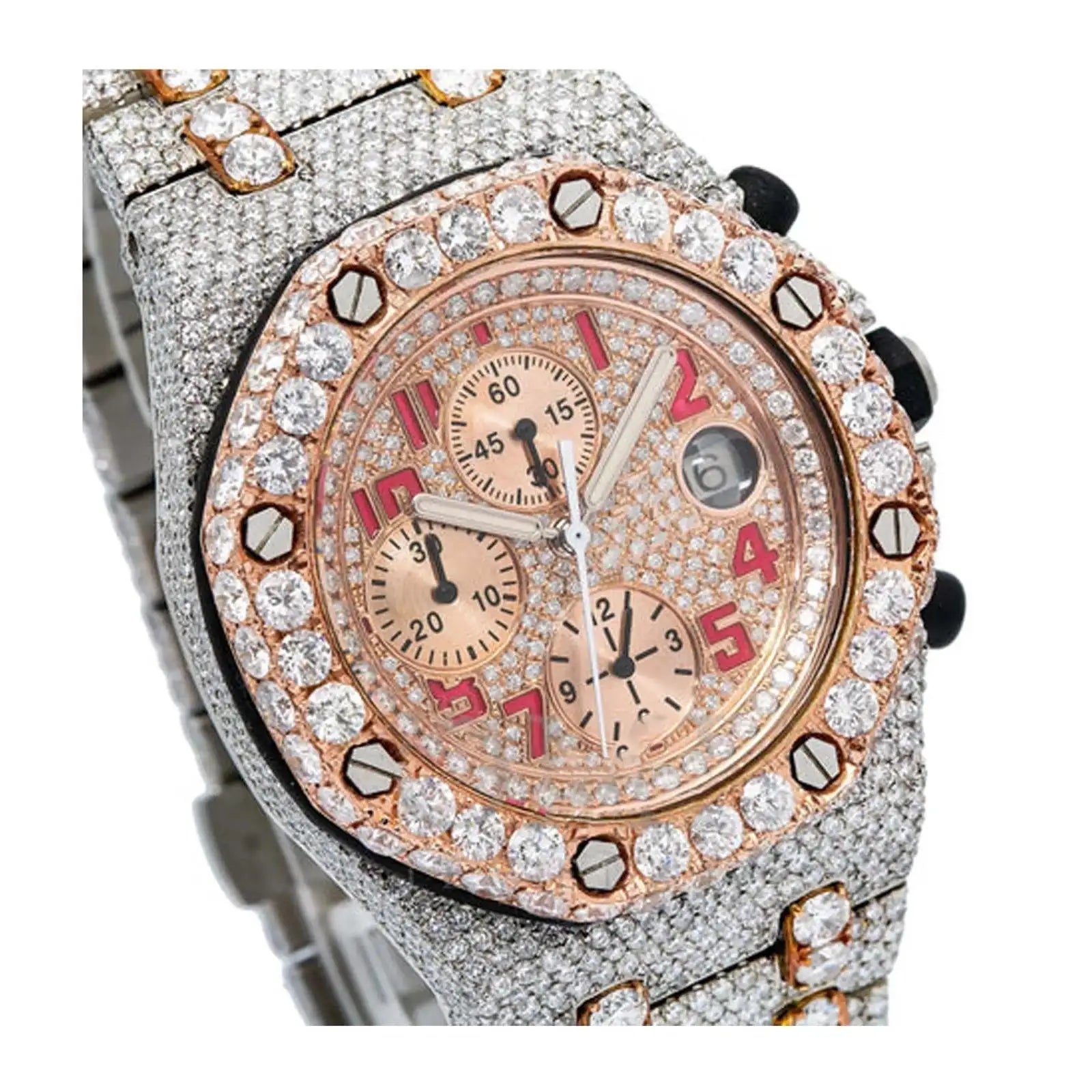 High on Demand Luxury Automatic Mechanical Moissanite Watch for Mens and Women Wear Available at Best Price
