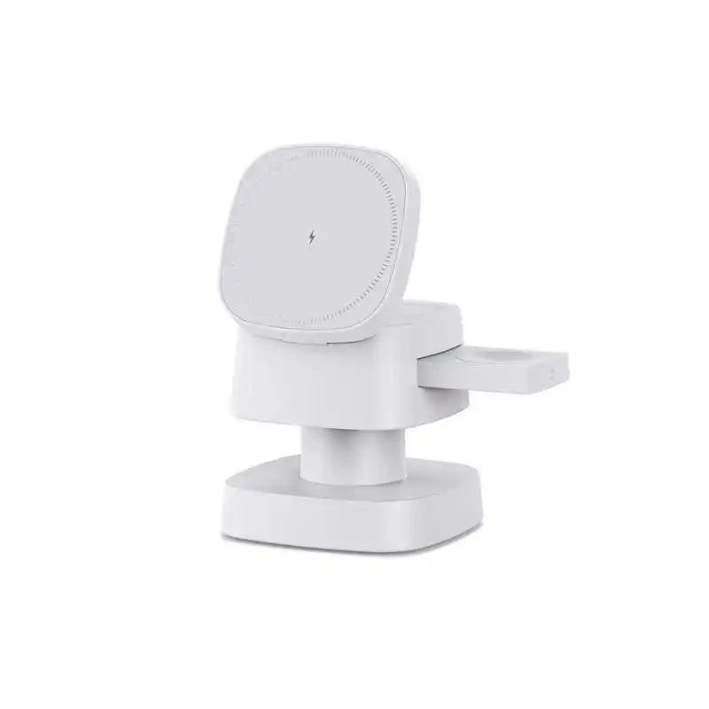 3-in-1 Wireless Charger for iPhone, Apple Watch & AirPods - Qi Certified WHITE Tidesmit