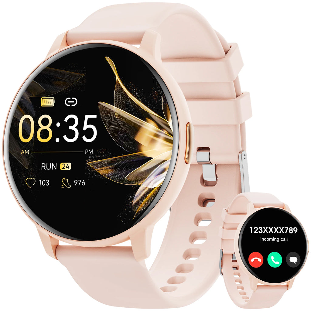 2026 Women Smart Watch Bluetooth Call | 1.38" Full Touch Screen Fitness Tracker, 100+ Sports Modes Heart Rate Sleep Monitor Waterproof Ladies Smartwatch Compatible with iPhone Android iOS