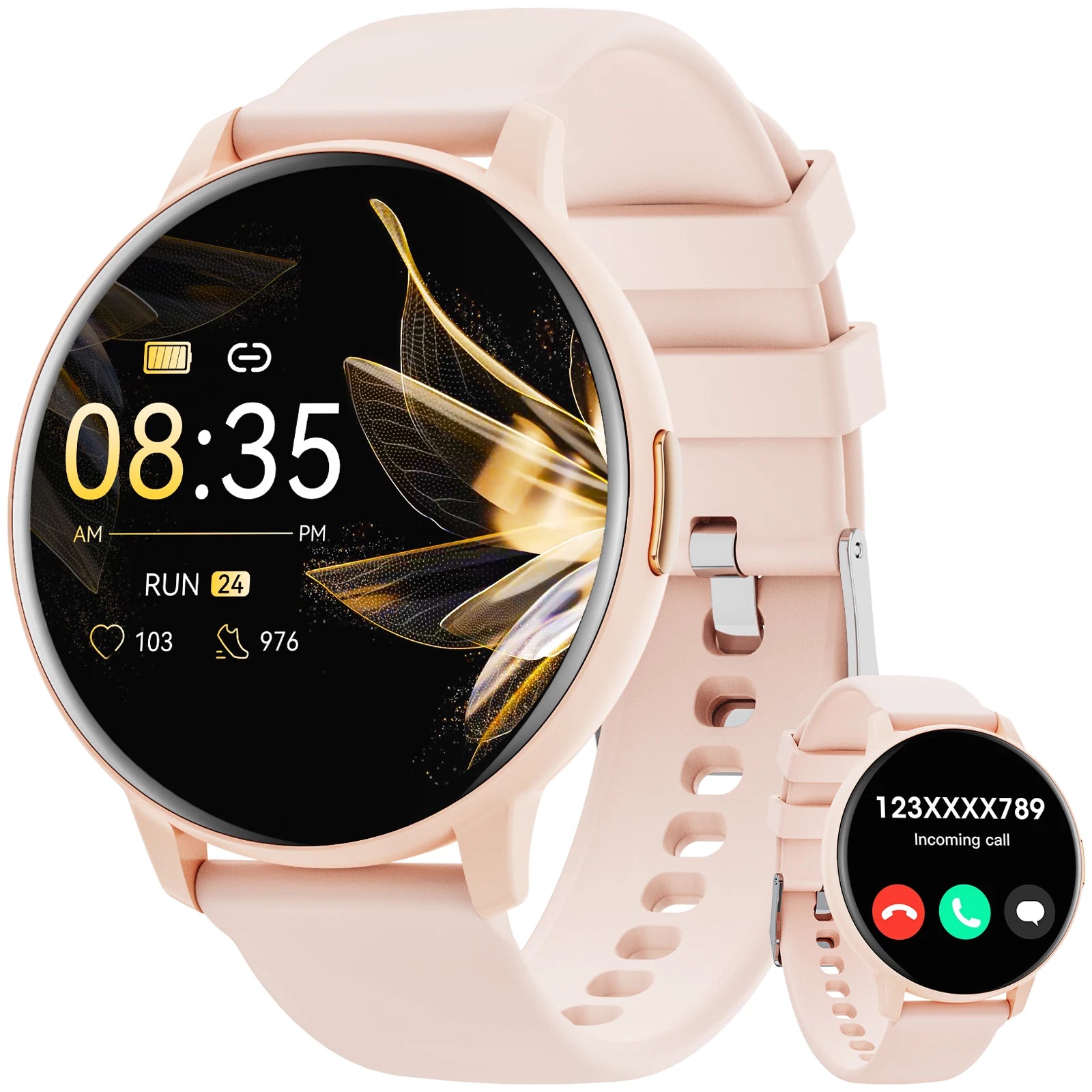 2026 Women Smart Watch Bluetooth Call | 1.38" Full Touch Screen Fitness Tracker, 100+ Sports Modes Heart Rate Sleep Monitor Waterproof Ladies Smartwatch Compatible with iPhone Android iOS