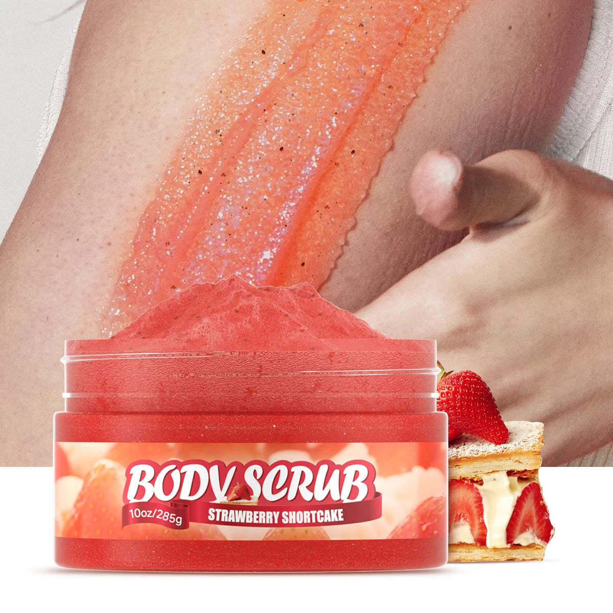 Strawberry Body Scrub 285g | Natural Exfoliating Face Moisturizer Scrubs Treatments Tidesmit