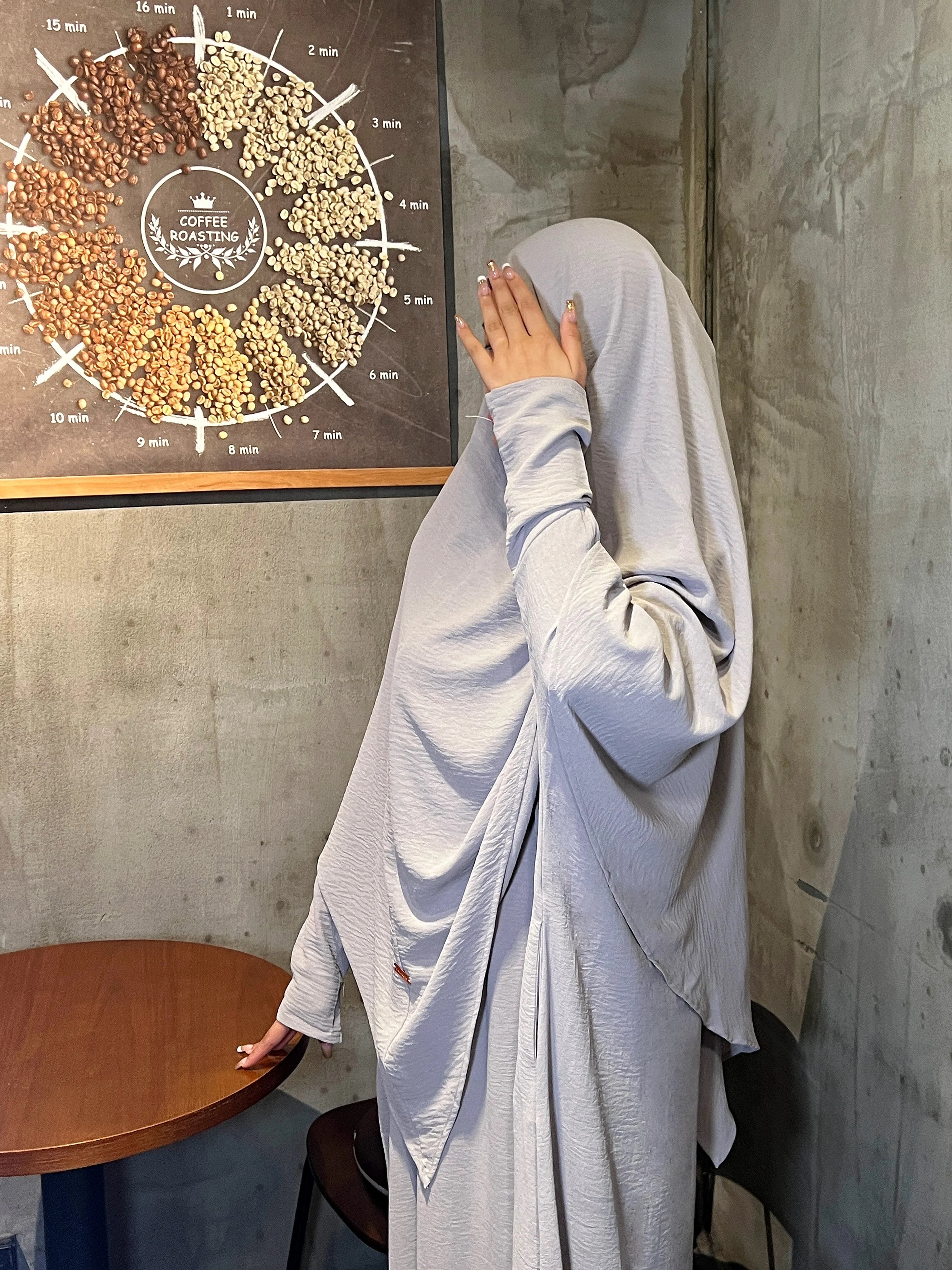 Crepe Khimar Set Boat Neck Two-Piece Abaya Hijab Muslim Maxi Dress hijab headsarf