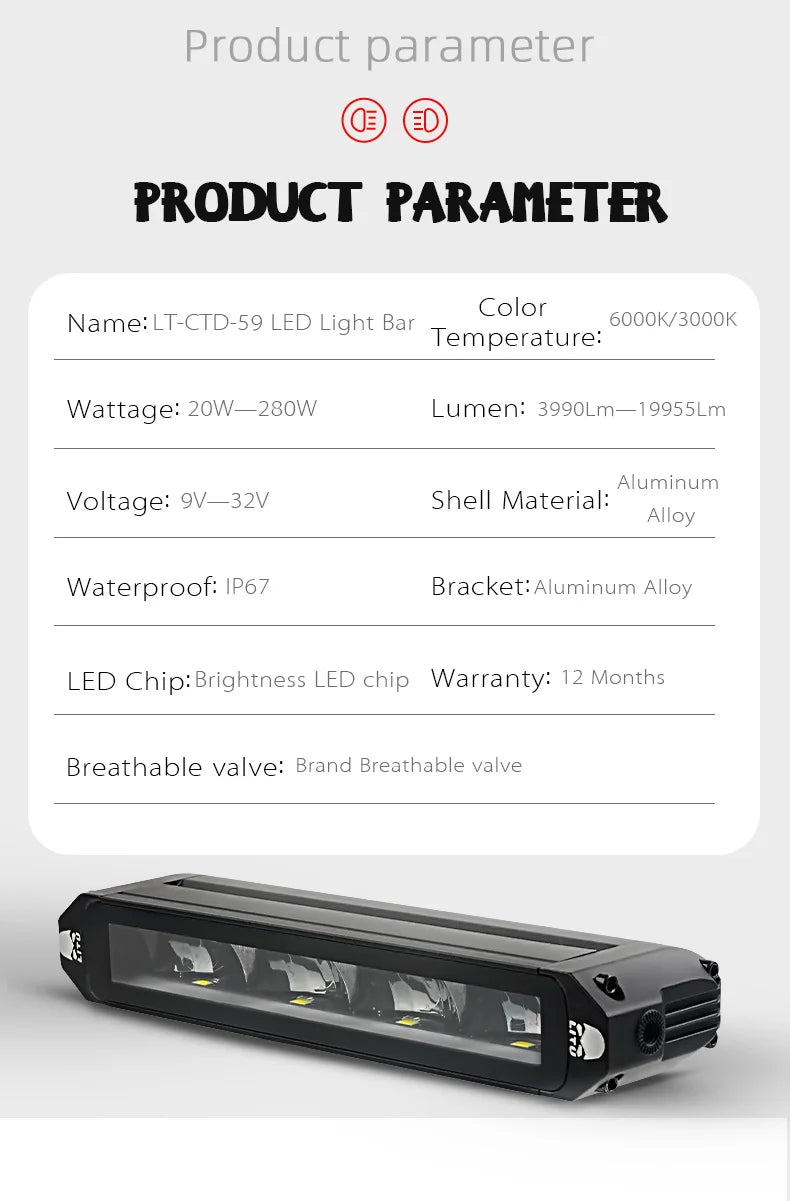 Ultra-thin Floodlight Bar Yellow White Dual Light Off Road Truck Tractor Accessories Led Light Bar Car Lighting System