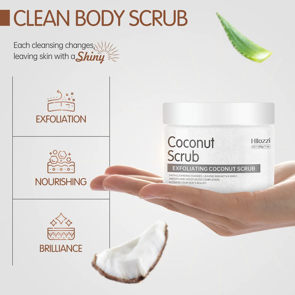 Coconut Body Scrub for Face - Exfoliating & Hydrating Natural Skincare Scrubs Treatments Tidesmit