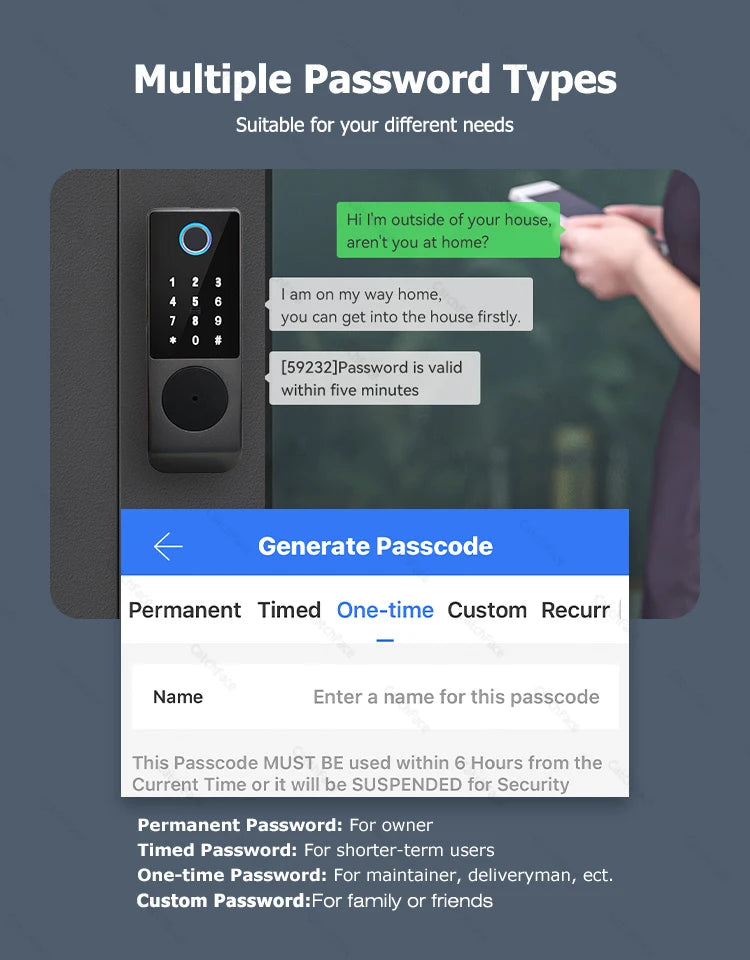 TTLock WIFI Version Double Side Fingerprint Waterproof Outdoor Gate Passcode Rfid Card Keyless Smart Door Lock