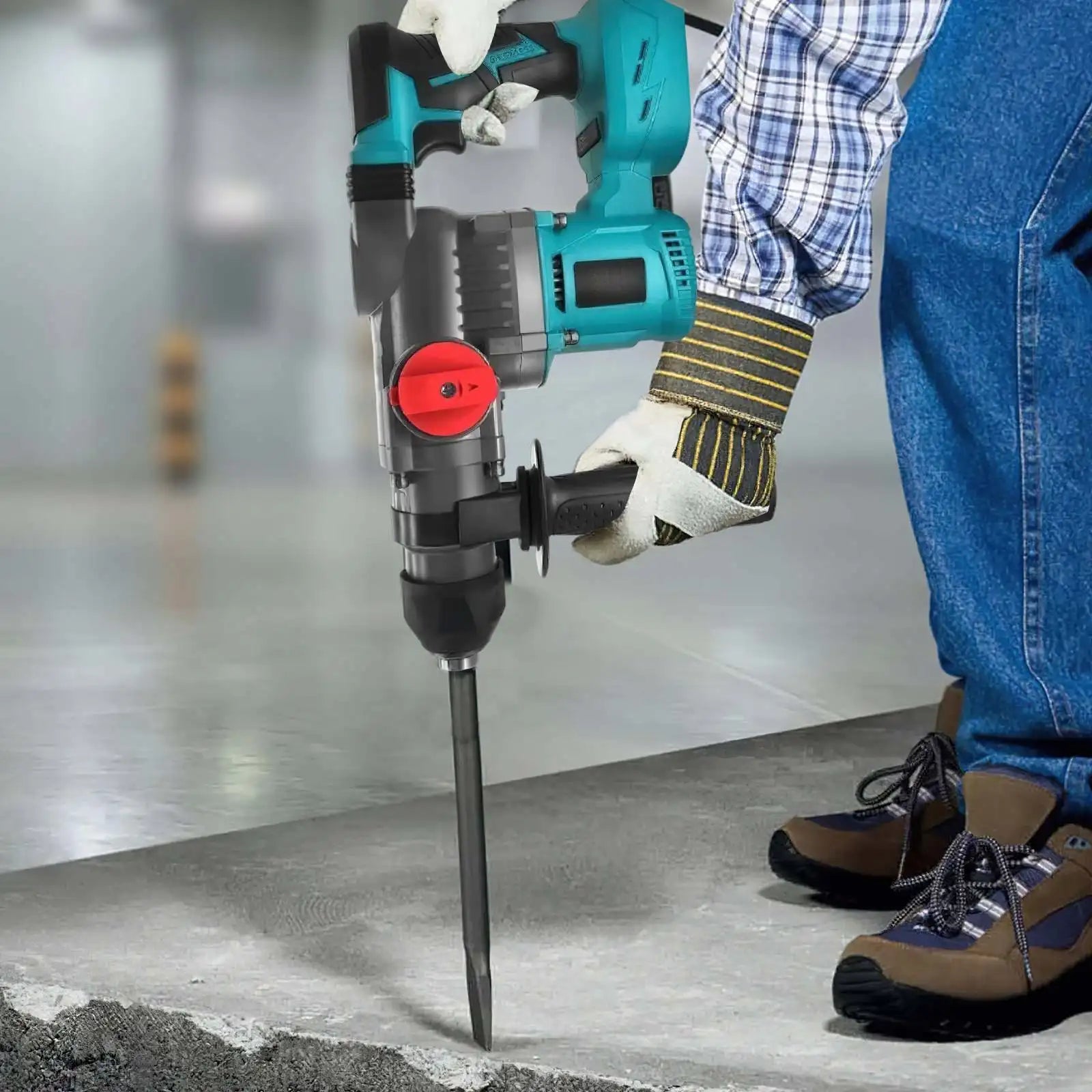 Brushless Electric Hammer Drill Multi-function Rotating Power Screwdriver 26MM Wireless Hammer Drill Tool Compatible with Makita 21V Battery