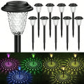 Solar Pathway Lights Bright RGB Color Changing/Warm White Outdoor Waterproof Garden Lamp Powered Landscape Path Lights for Yard