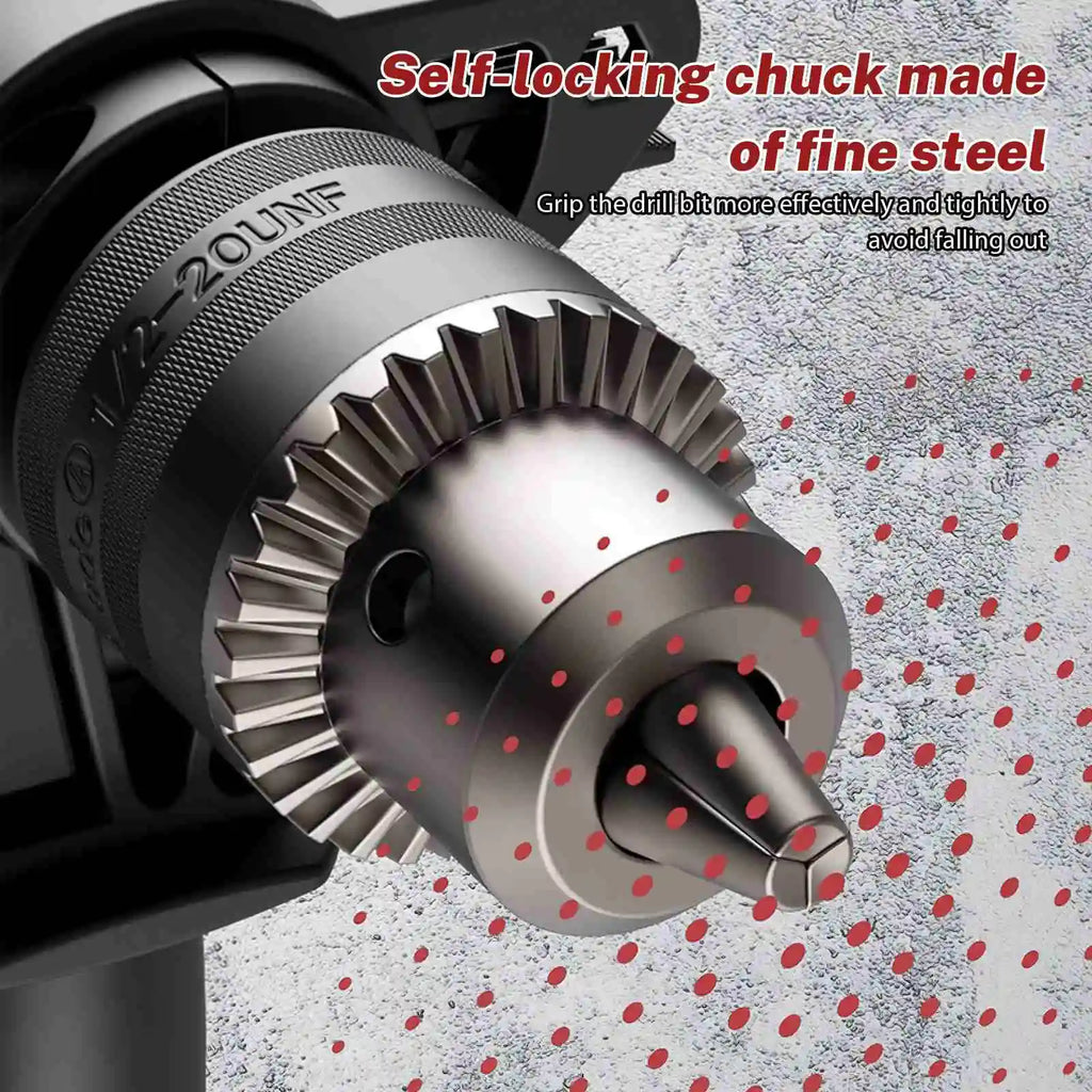 780W Electric Hammer Drill 13mm Variable Speed Corded Impact Drill, Dual Mode Drill Driver for Concrete, Wood, Steel with Auxiliary Handle Hole Drilling Power DIY Tools