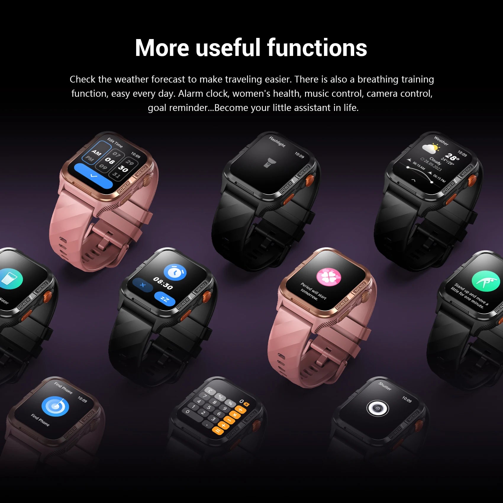 Blackview 1.83'' Smartwatch Waterproof TFT Display Smart Watch with Message Call Sleep GPS LED Light for Men Women W10 Pro