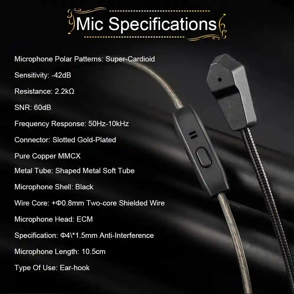 HiFi In-Ear Monitors: 10mm LCP Driver Wired Studio Grade Earphones Tidesmit