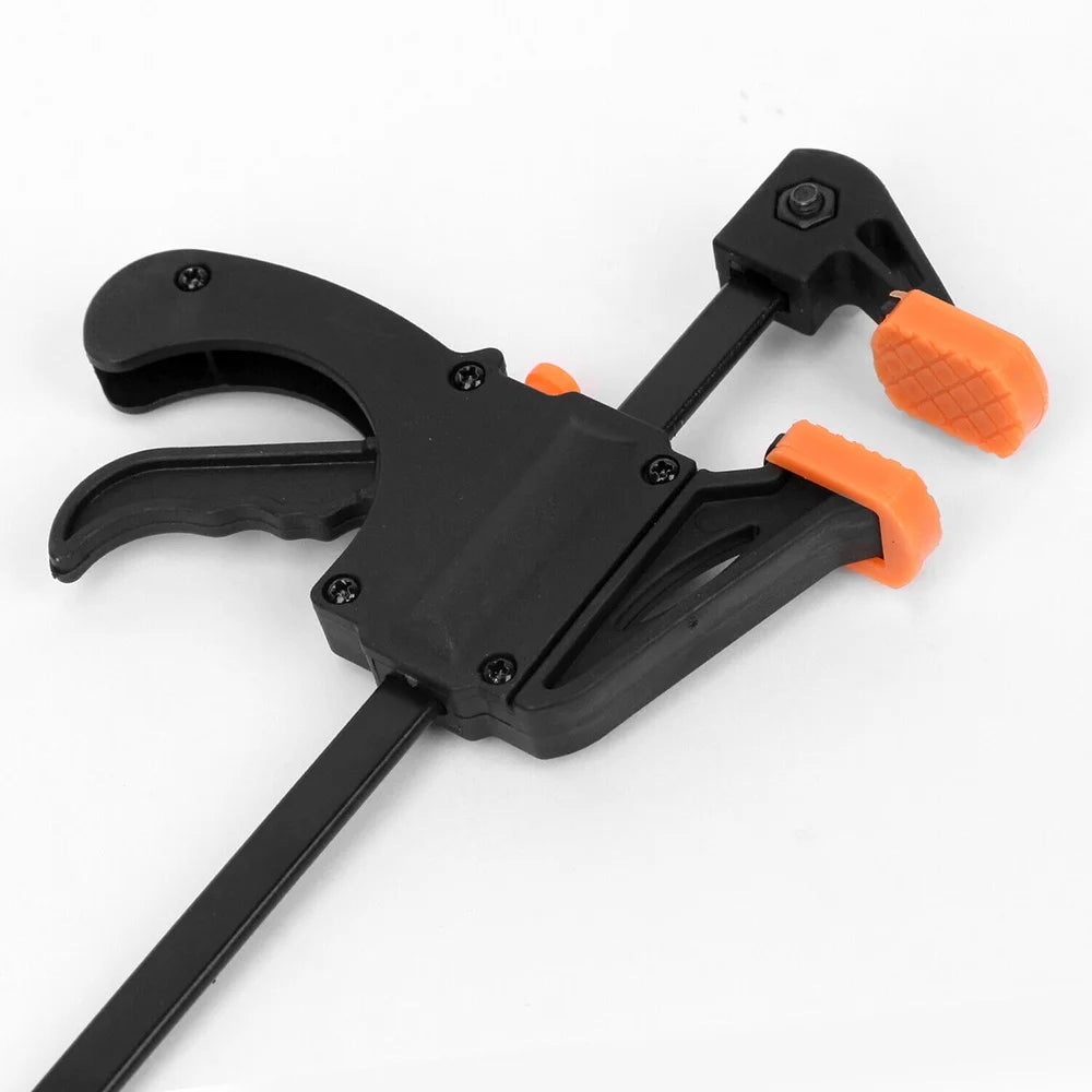 10Pcs One Hand Clamp Set, Quick Release Ratchet Clamp, Reversible Jaw Pad, Locking Screw, No Scratch, for Woodworking DIY, Single Hand Quick Clamp, Ratchet Handle, Quick Release Button, Reversible Pad Structure, for Gluing Ca