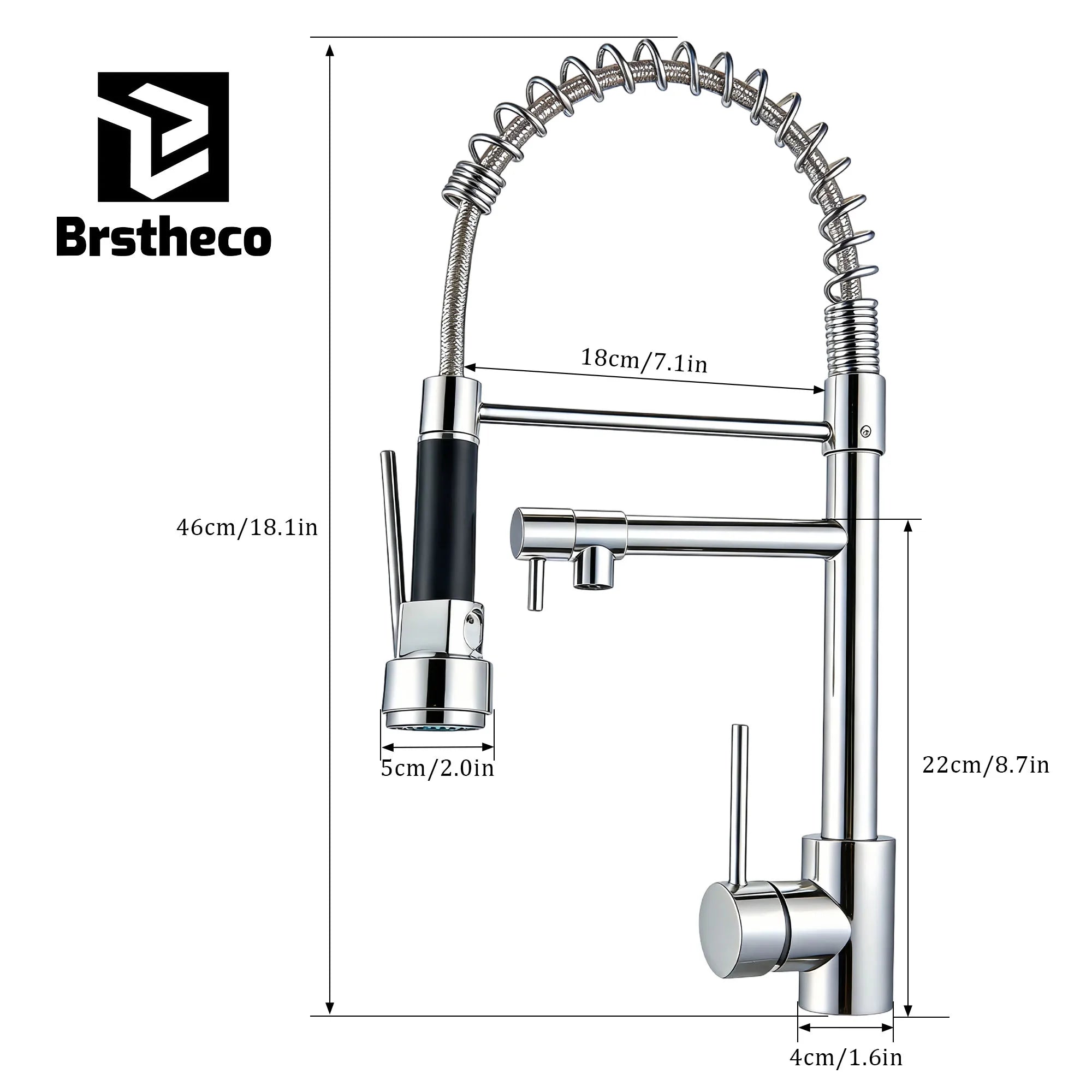 Multi-Function Pull-out Kitchen Sink Faucet, Full Dual-Direction Rotatable Swivel Spout, Premium Kitchen Mixer Faucet with Stable Hot and Cold Water Mixing, Detachable Pull Down Spray Head Kitchen Tap for Household Kitchen Us