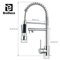 Multi-Function Pull-out Kitchen Sink Faucet, Full Dual-Direction Rotatable Swivel Spout, Premium Kitchen Mixer Faucet with Stable Hot and Cold Water Mixing, Detachable Pull Down Spray Head Kitchen Tap for Household Kitchen Us