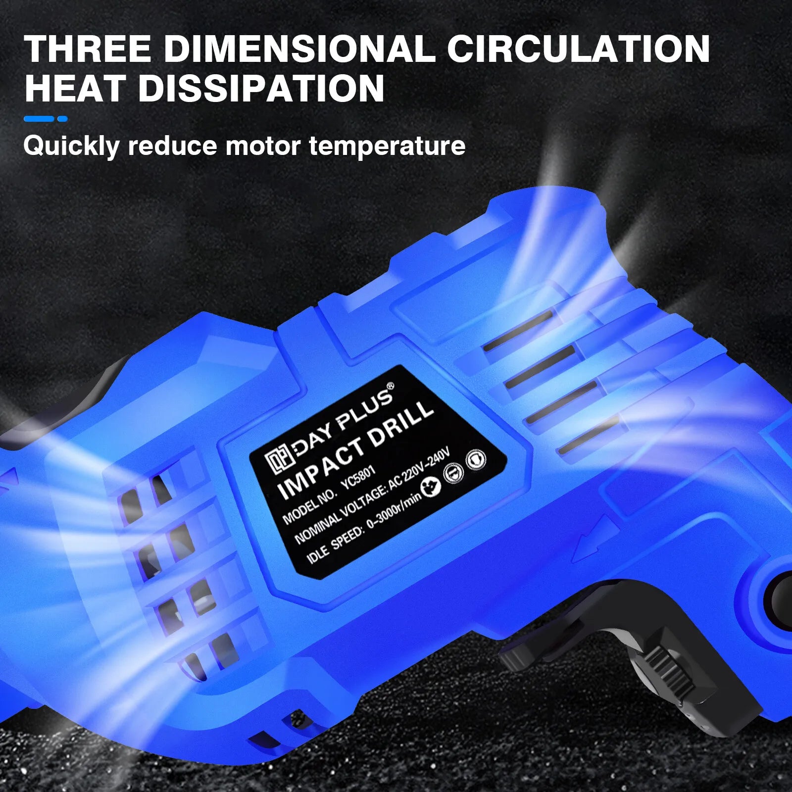 Hammer Drill Tool, 2 in 1 Electric Corded Impact Drill, 850W Corded Electric Impact Drill 3000rpm Variable Speed, for Home, Garden, DIY