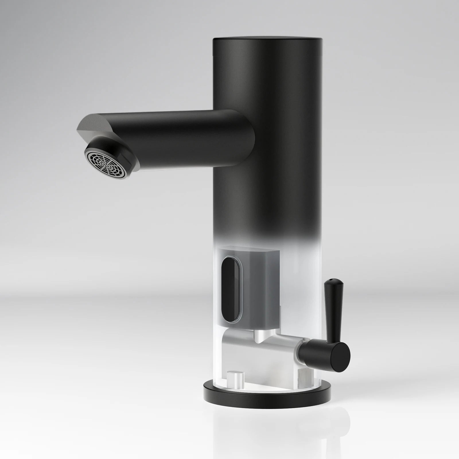 Sensor Basin Faucet Matte Black, Touchless Bathroom Sink Tap, Automatic Infrared Washbasin Mixer, Solid Brass, Battery Operated, with Check Valve, 50cm Hose, Modern Design, G3/8 Standard
