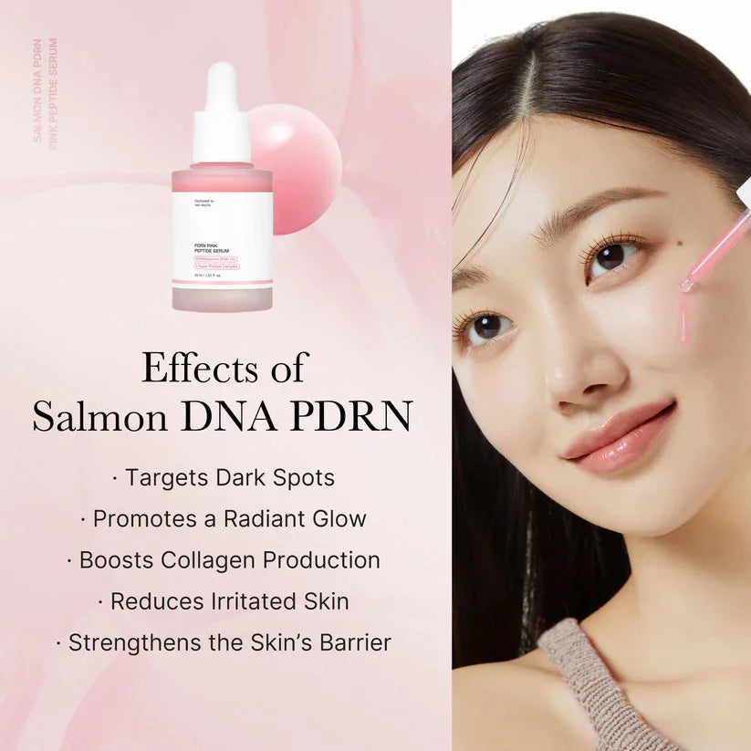 Niacinamide PDRN Pink Salmon Peptide Serum – Targets Dark Spots & Uneven Tone Hydrates Firms Smooths Fine Lines Daily Radiance