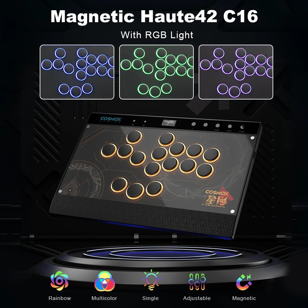 Haute42 C16 Magnetic Leverless Hitbox Controller Stickless Arcade Controller Keyboard For PC/ PS5/PS4 Hitbox Fighting Stick