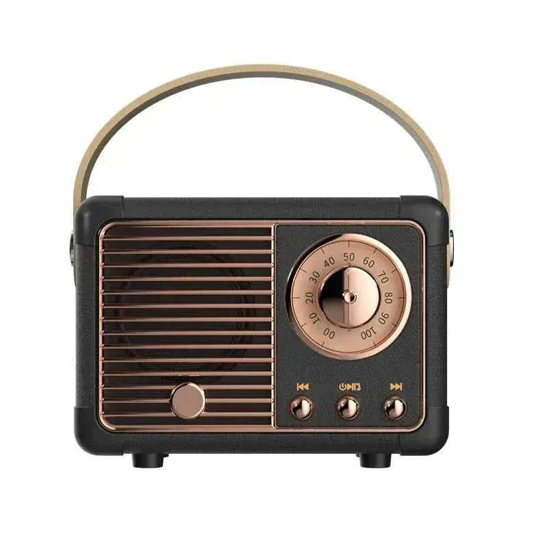 Portable Bluetooth Speaker - Retro Design with RGB LED & Metal Housing Black Metal My Store