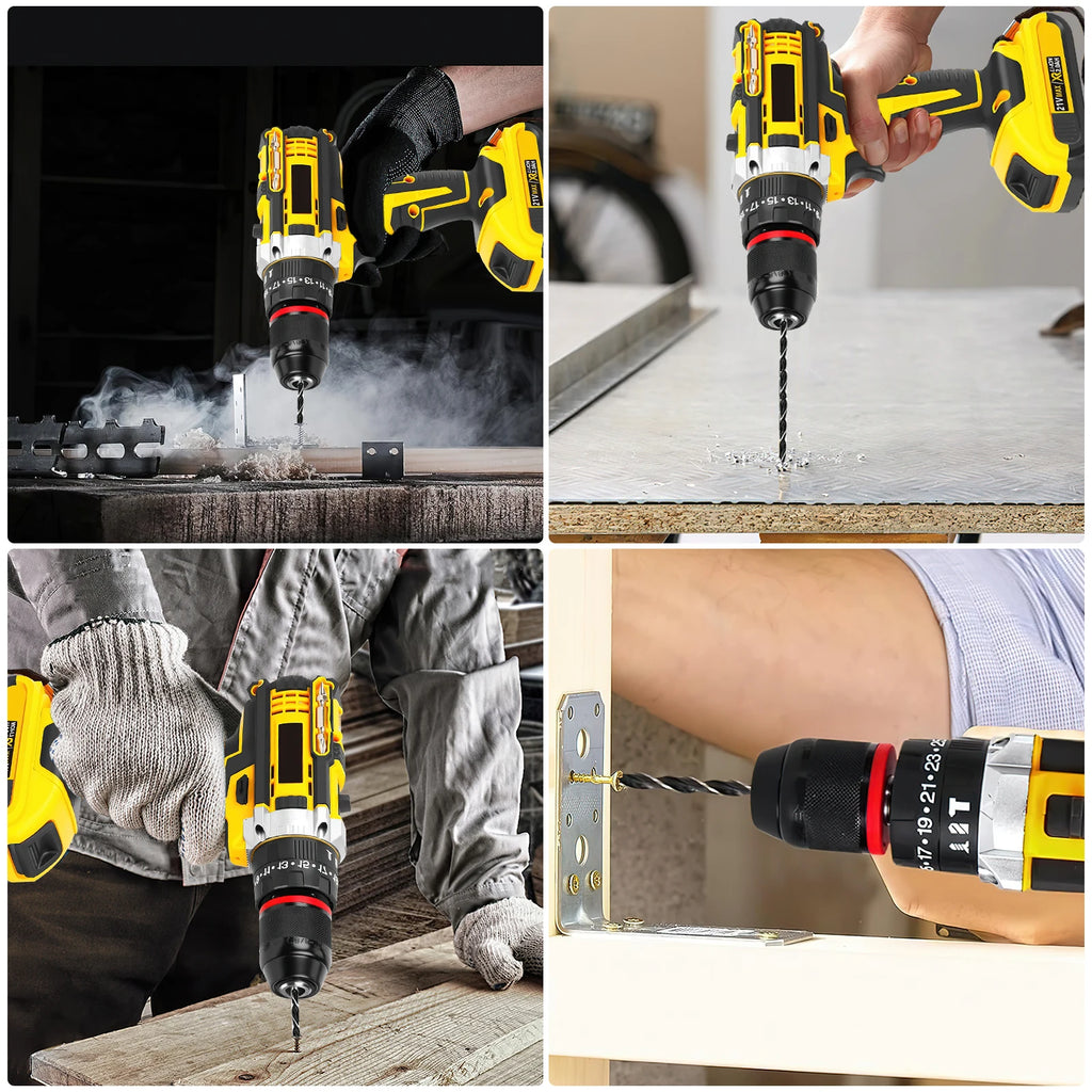 25+3 Torque Electric Impact Drill Set 120 Pcs Multipurpose Cordless Electric Screwdriver Power Tool For 21V Battery Pin