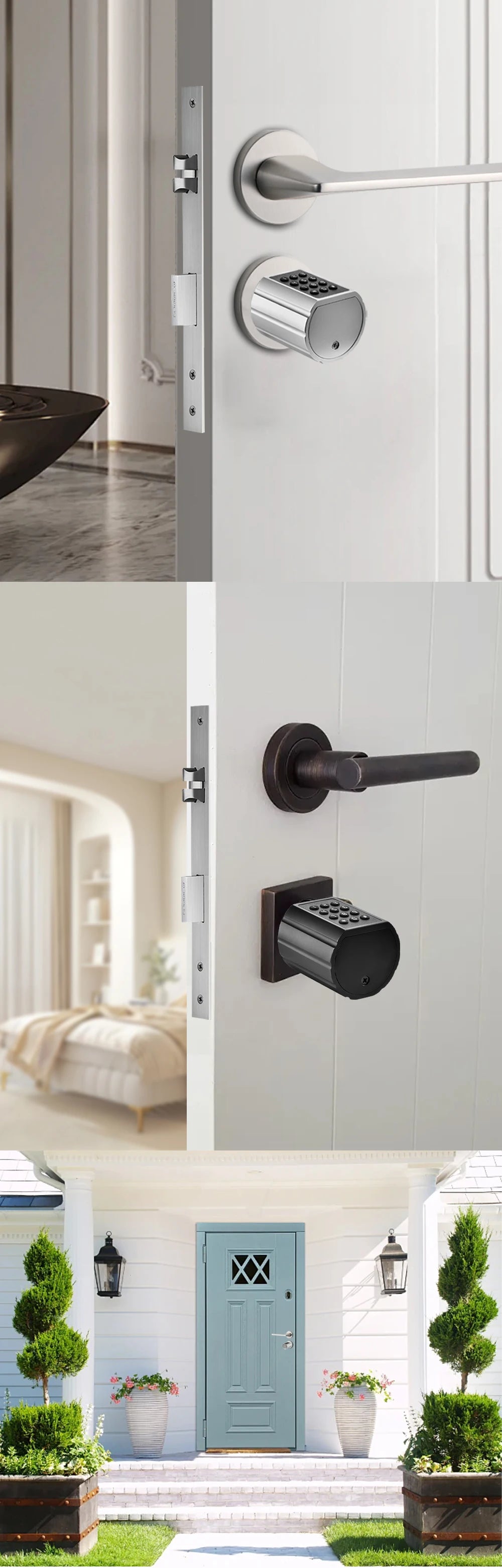RAYKUBE L12 Tuya BLE Fingerprint Cylinder Electric Digital Door Lock With Waterproof Silicone Cover Password/Key/Tuya APP Unlock