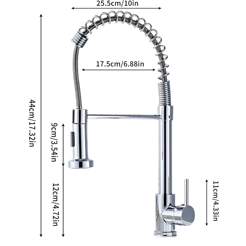 360° Rotation Pull Down Sprayer Faucet Hot & Cold Water Mixer Pull Out Kitchen Tap 2 Function Spray Modes Pull Out Kitchen Faucet For Kitchen Sink / Bathroom Basin
