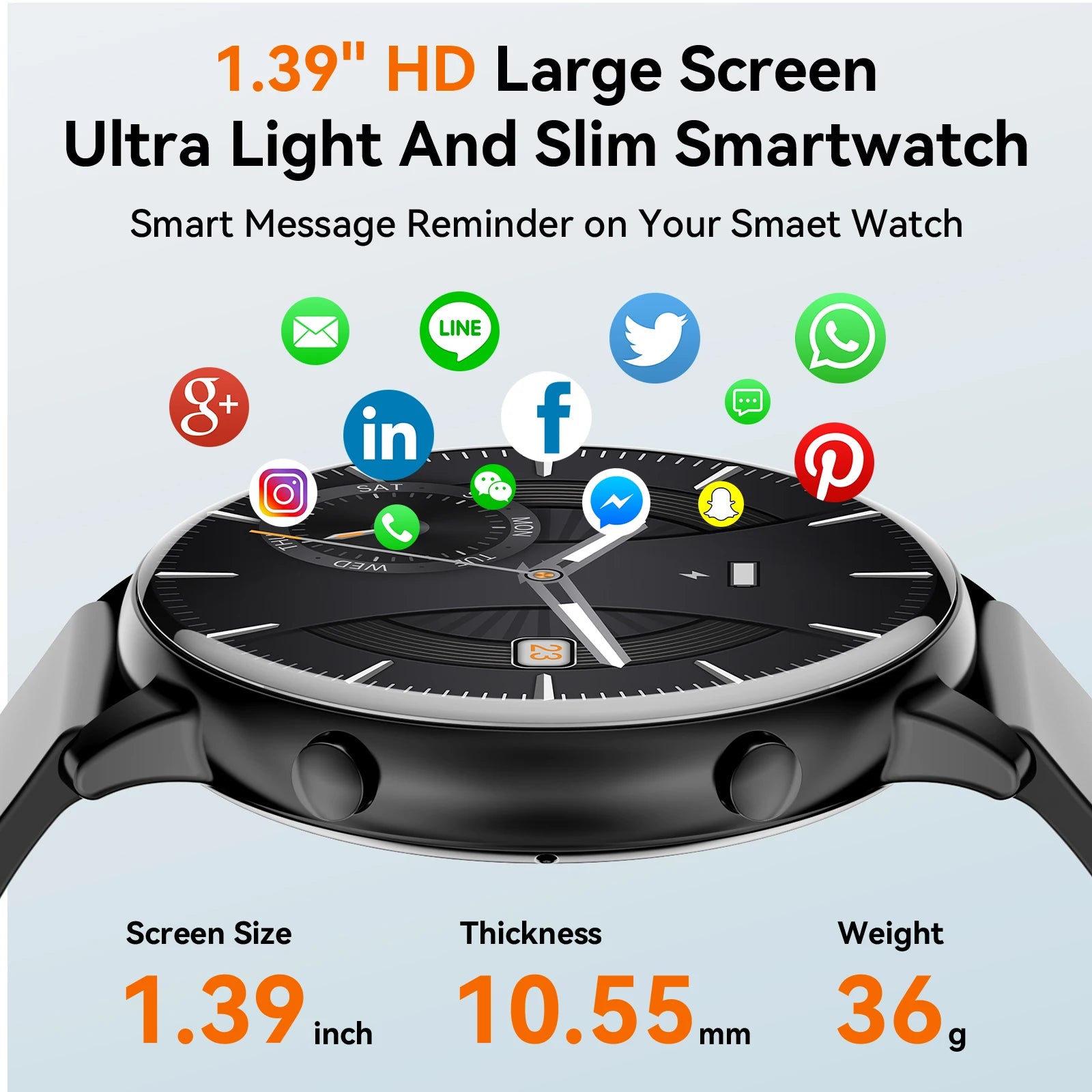 1.39'' HD 360*360 Smart Watch Bluetooth Calling, BLE5.2 IP67 Waterproof Fitness Tracker, Real-time Heart Rate Multi-Sport