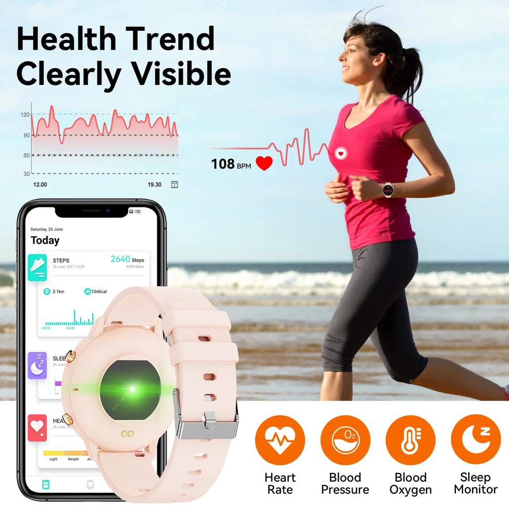 1.39'' HD 360*360 Smart Watch Bluetooth Calling, BLE5.2 IP67 Waterproof Fitness Tracker, Real-time Heart Rate Multi-Sport