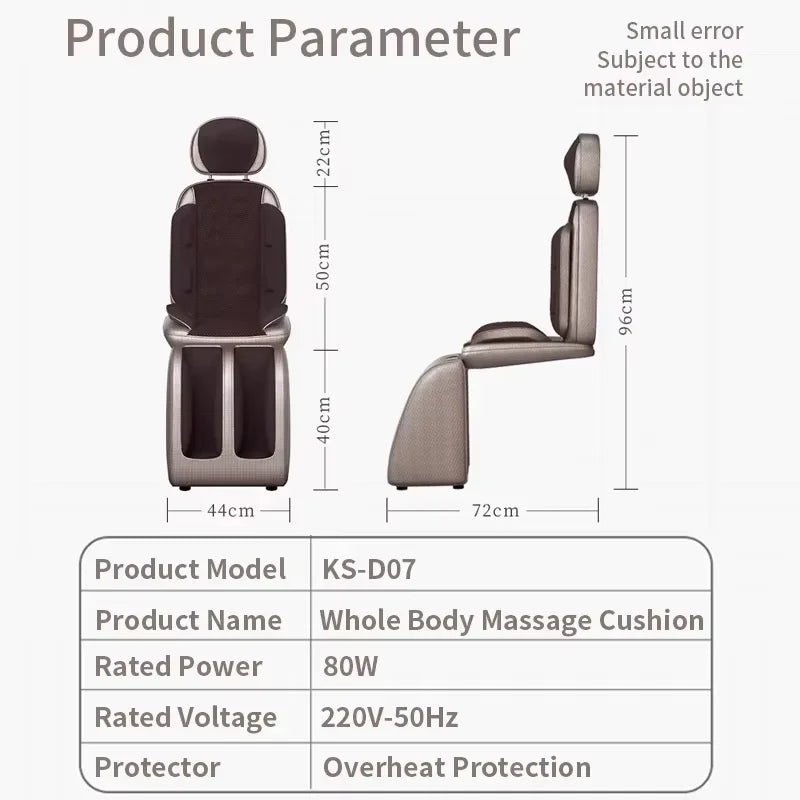 Full Body Electric Massager - Deep Tissue Heat Therapy Cushion Massage Chairs Tidesmit