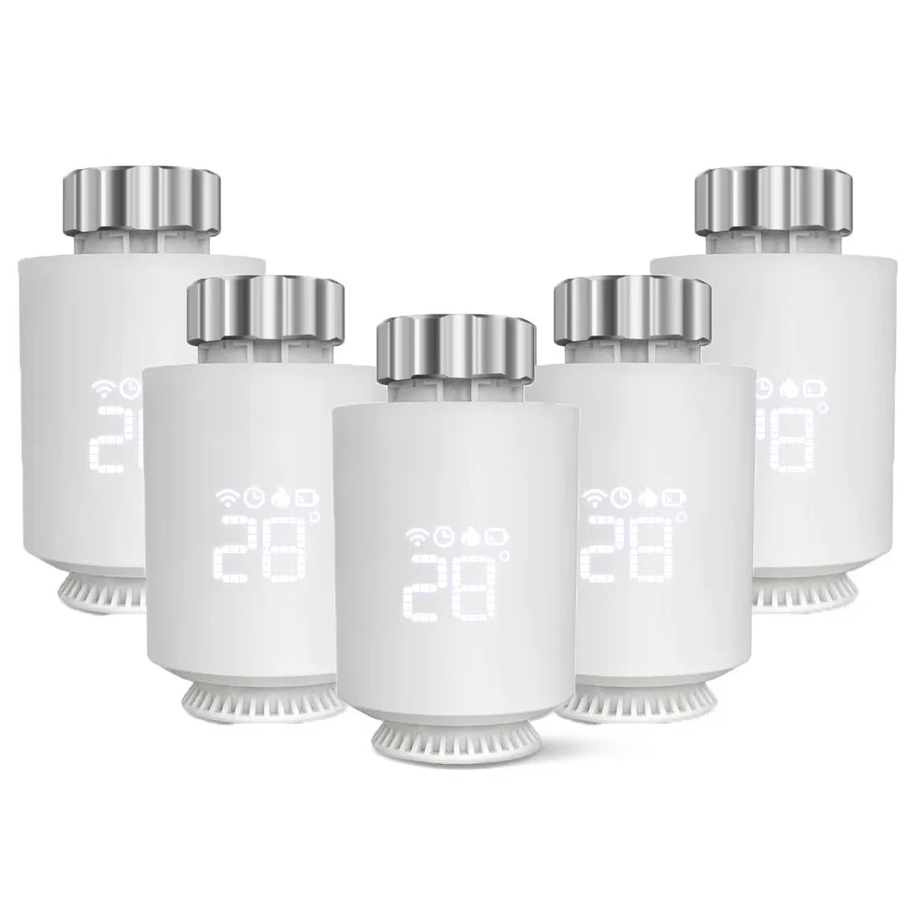 Smart Radiator Thermostat ZigBee Valve Controller for Home Heating 5 PCS No Gateway Tidesmit