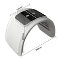 7-color LED PDT facial rejuvenation spa device with dimensions shown, white arched design for home skin care treatment.