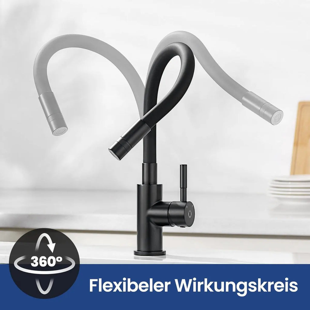 Flexible Kitchen mixed with 2 Types of Jets, Fl Fl, Hot and Cold Water, tilting at 360 °
