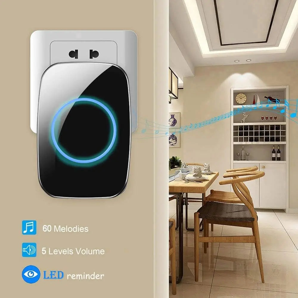 Wireless Doorbell EU/US Plug 300M Remote Control Waterproof 433 Frequency Through The Wall Signal Alarm Ambulance Smart Doorbell