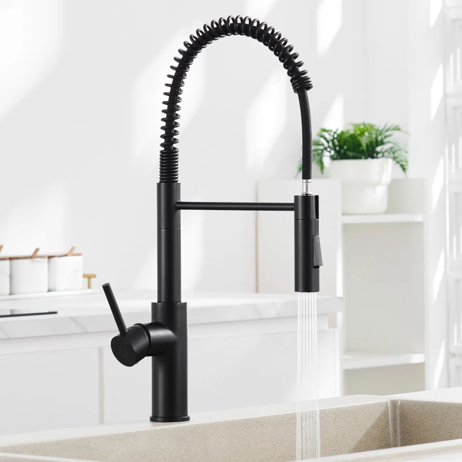 Kitchen Faucet, Kitchen Mixer with Showerhead, 360° Swivel High-Arch Stainless Steel Chrome, Retractable 2-Mode Sprayer for Sink