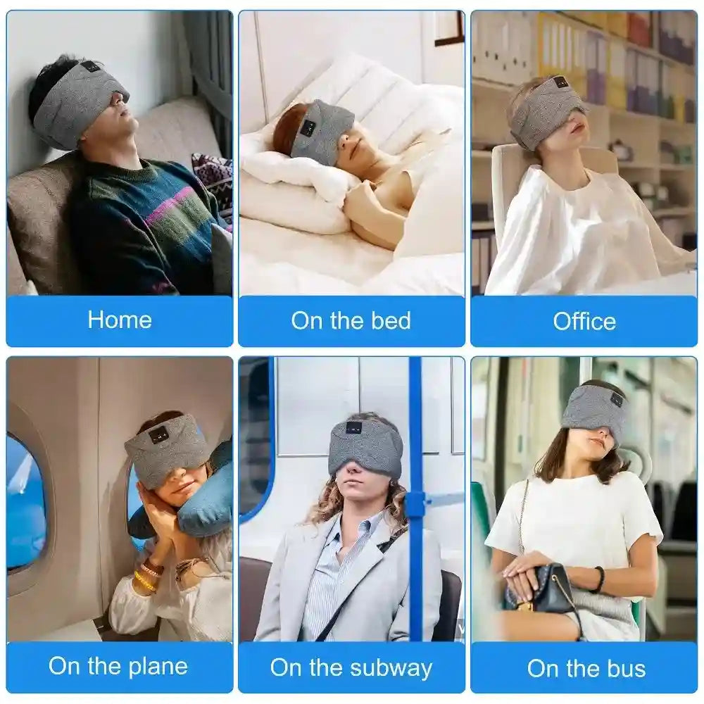 Wireless Sleep Headphones Headband - Soft Bluetooth Mask Black Tidesmit