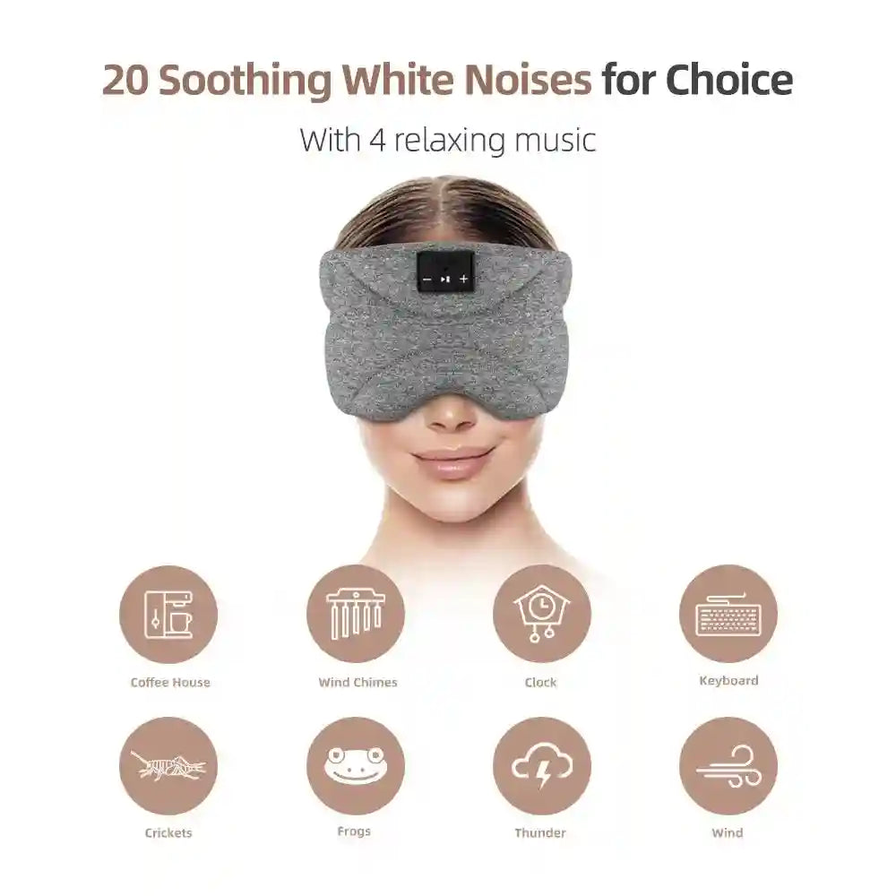 Wireless Sleep Headphones Headband - Soft Bluetooth Mask Black Tidesmit