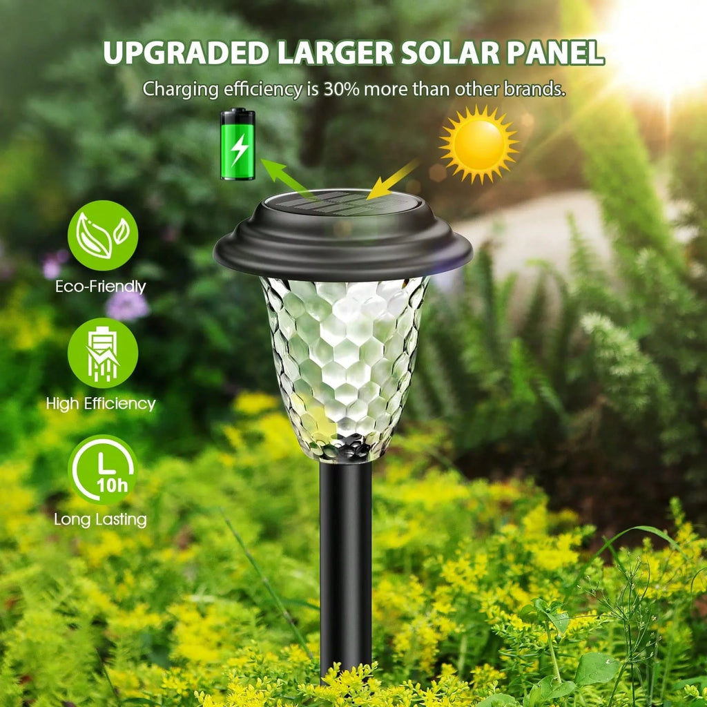 Solar Pathway Lights Bright RGB Color Changing/Warm White Outdoor Waterproof Garden Lamp Powered Landscape Path Lights for Yard
